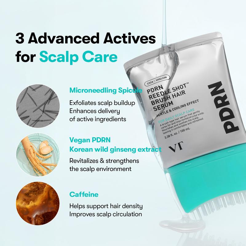 Serum capilar PDRN Reedle Shot de CARAMELA BEAUTY USA aplicado en el cuero cabelludo para renovación y cabello más denso.