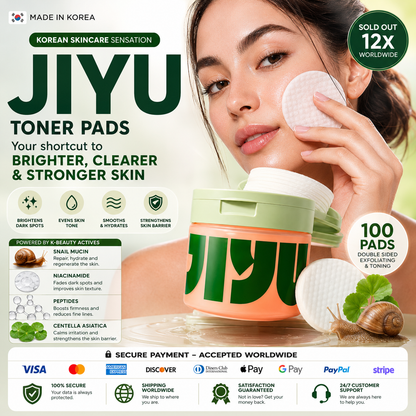 Discos de tónico iluminador coreano CARAMELA BEAUTY USA para manchas oscuras y brillo facial, con textura y envase visibles.