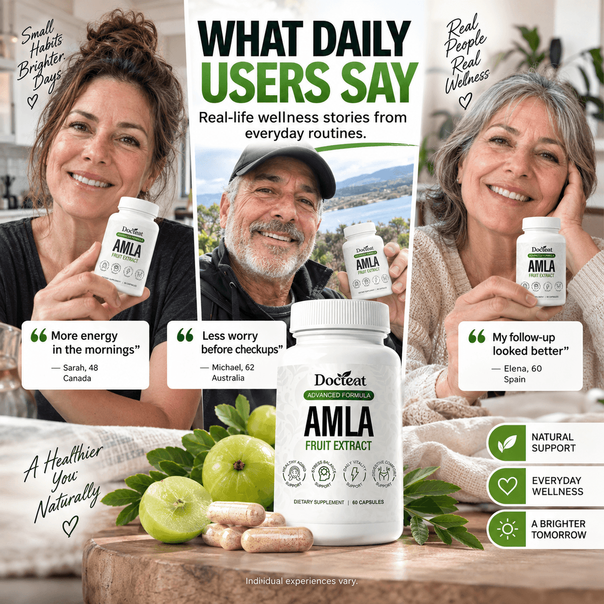 Docteat Amla Fruit Extract, extracto de grosella espinosa de la India, presentación del suplemento.