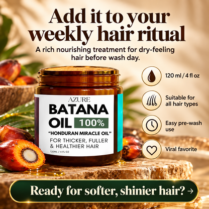 AZURE Batana Oil 100% pre-wash hair treatment — 120 ml jar