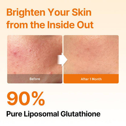 Tiras de Liposomal Glutathione de CARAMELA BEAUTY USA para soporte antioxidante y brillo avanzado, en empaque estándar.